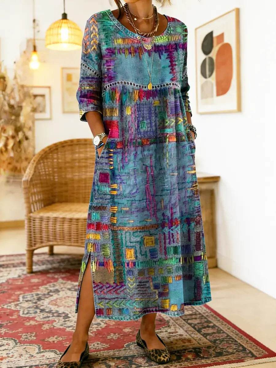 Manuela | Dress with Ethnic Patchwork