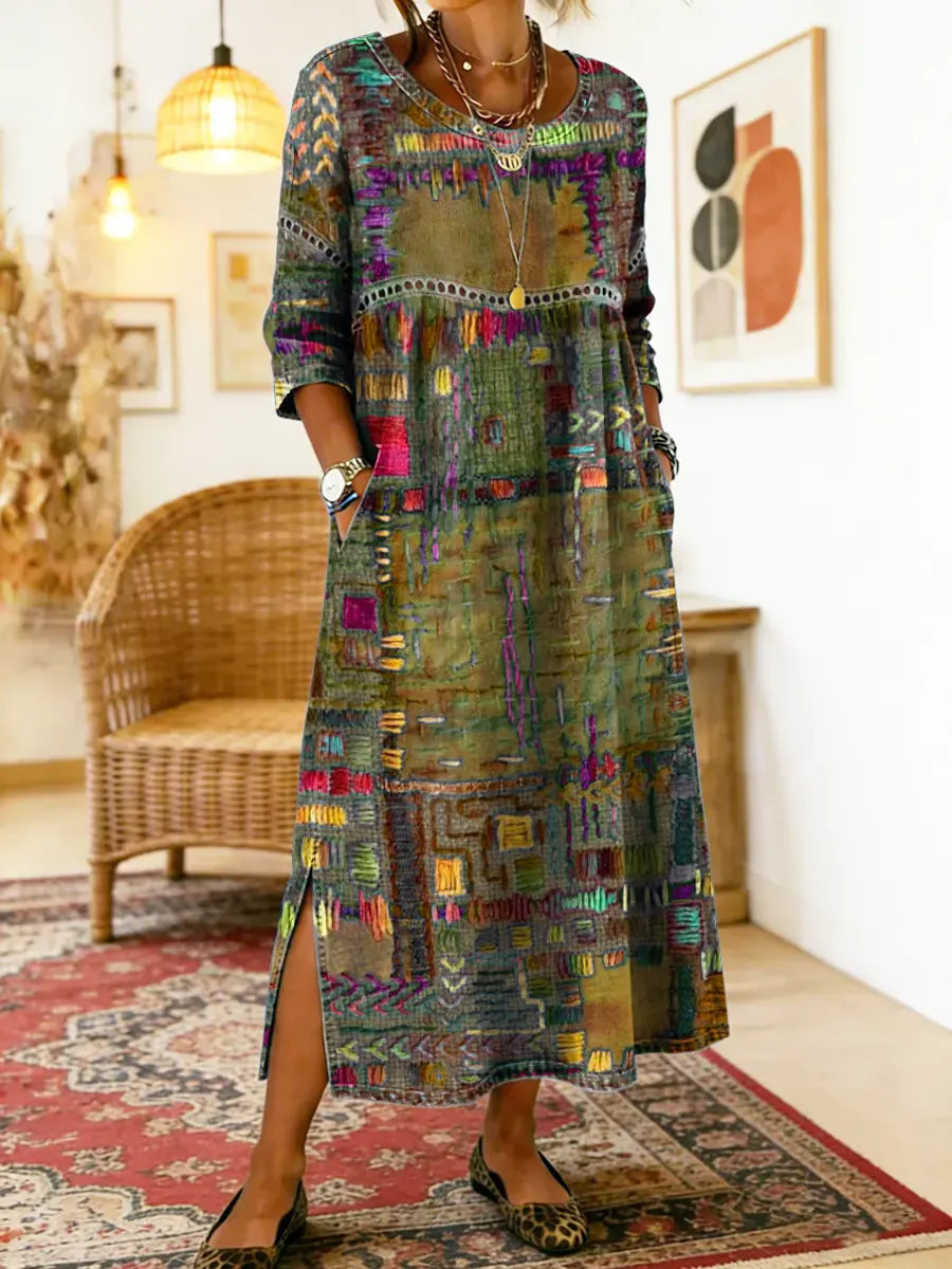 Manuela | Dress with Ethnic Patchwork