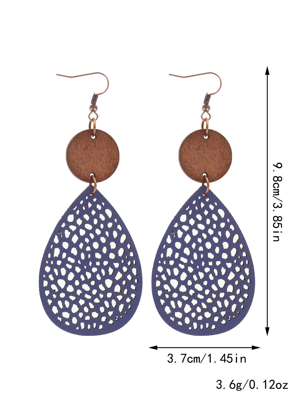 Vintage Style Hollow-Out PU Leather Drop Earrings,
