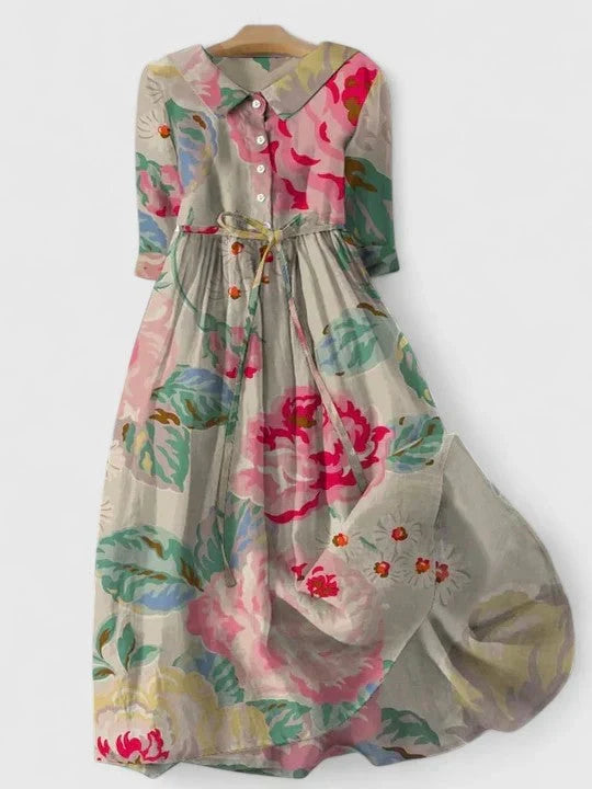 Zofia | Adjustable-Waist Summer Dress in Cotton-Linen Blend