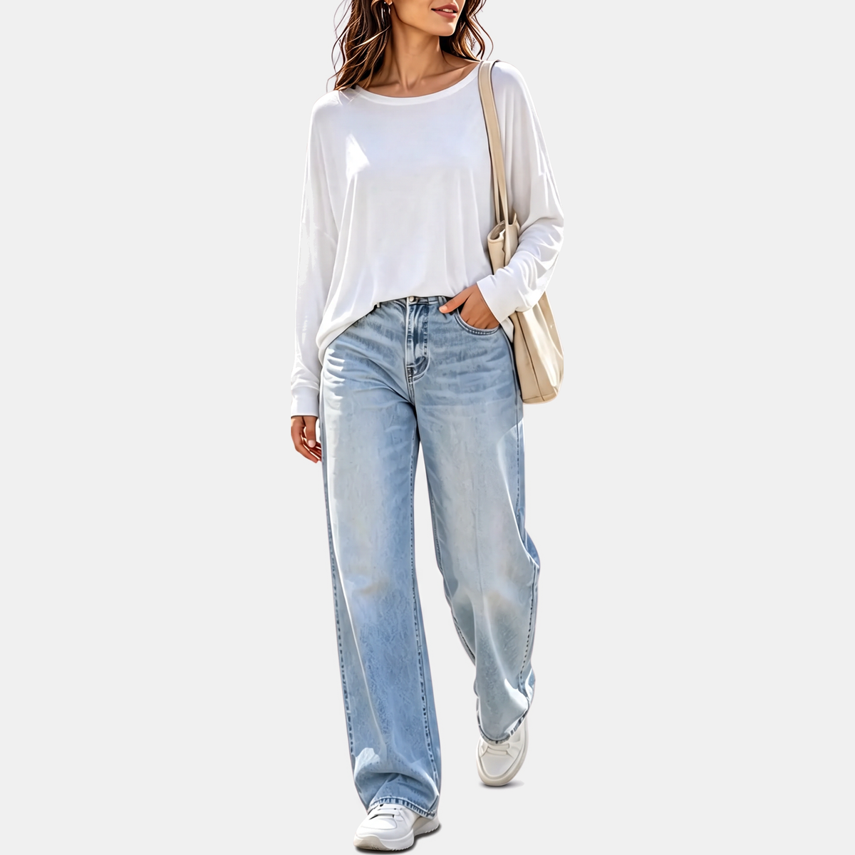 Women's Off Shoulder Oversized Batwing Long Sleeve Gym Top