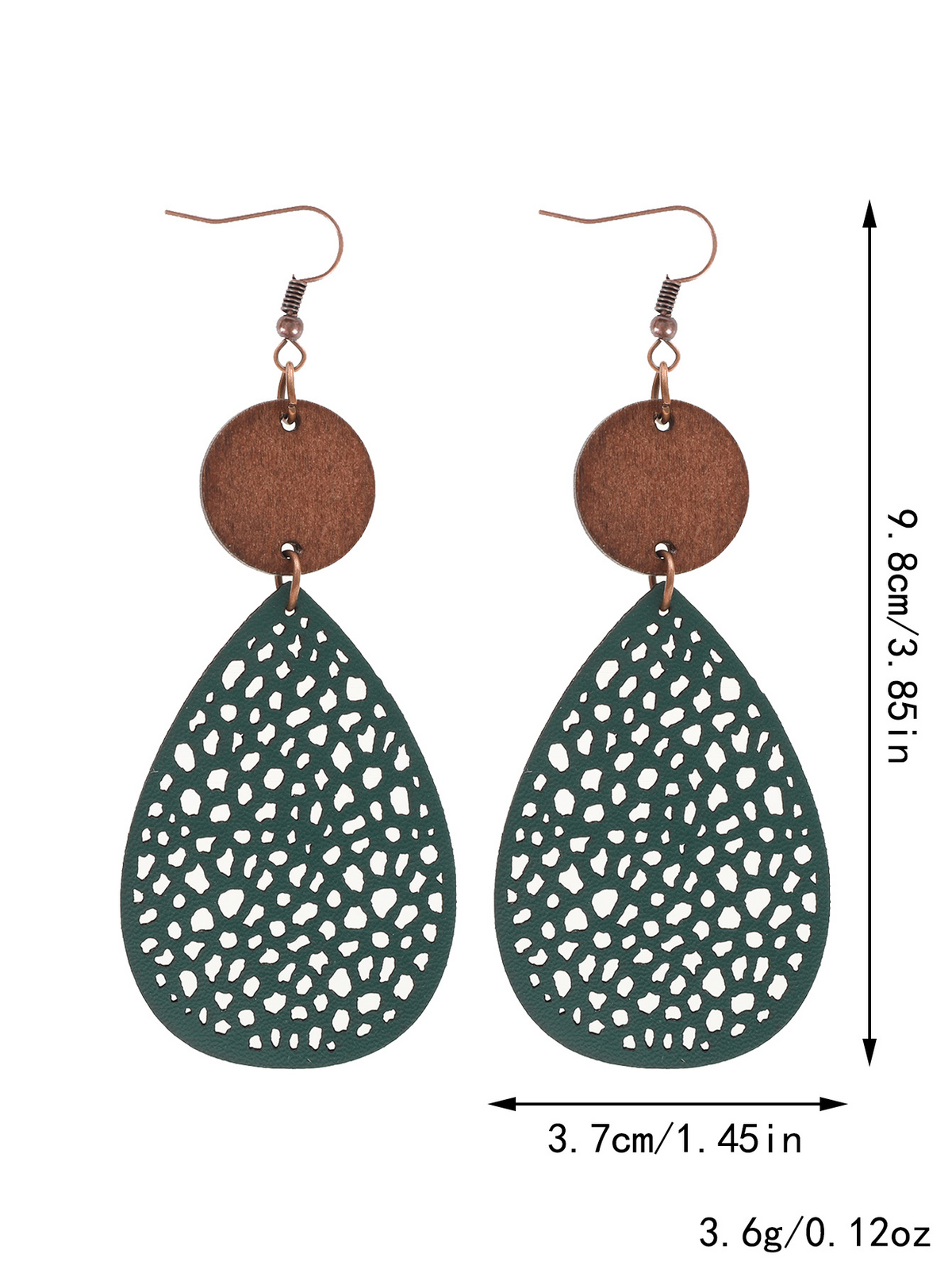 Vintage Style Hollow-Out PU Leather Drop Earrings,