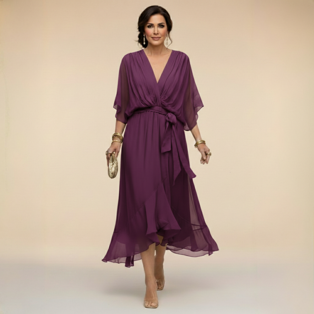 Marta™ | V-Neck Chiffon Dress