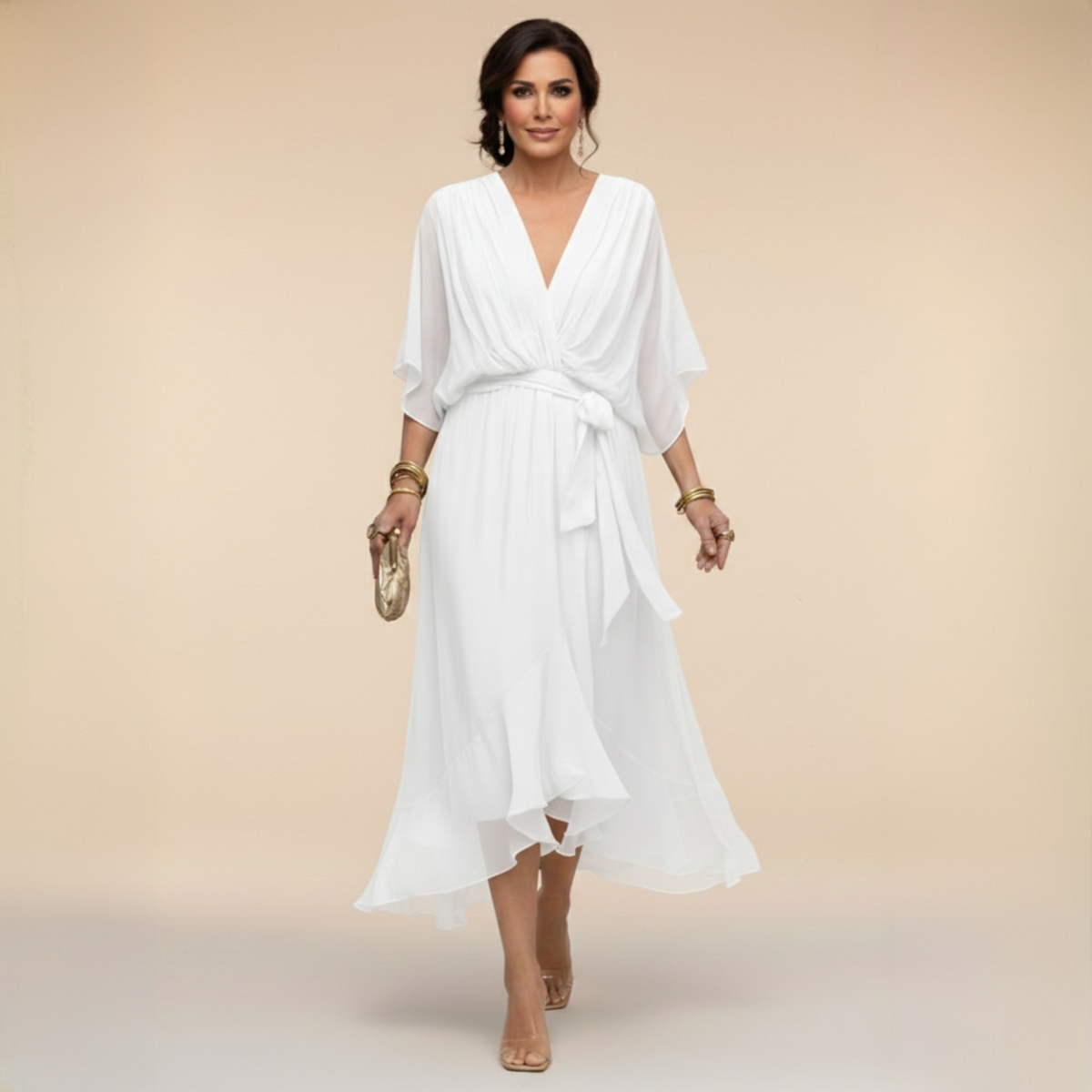 Marta™ | V-Neck Chiffon Dress