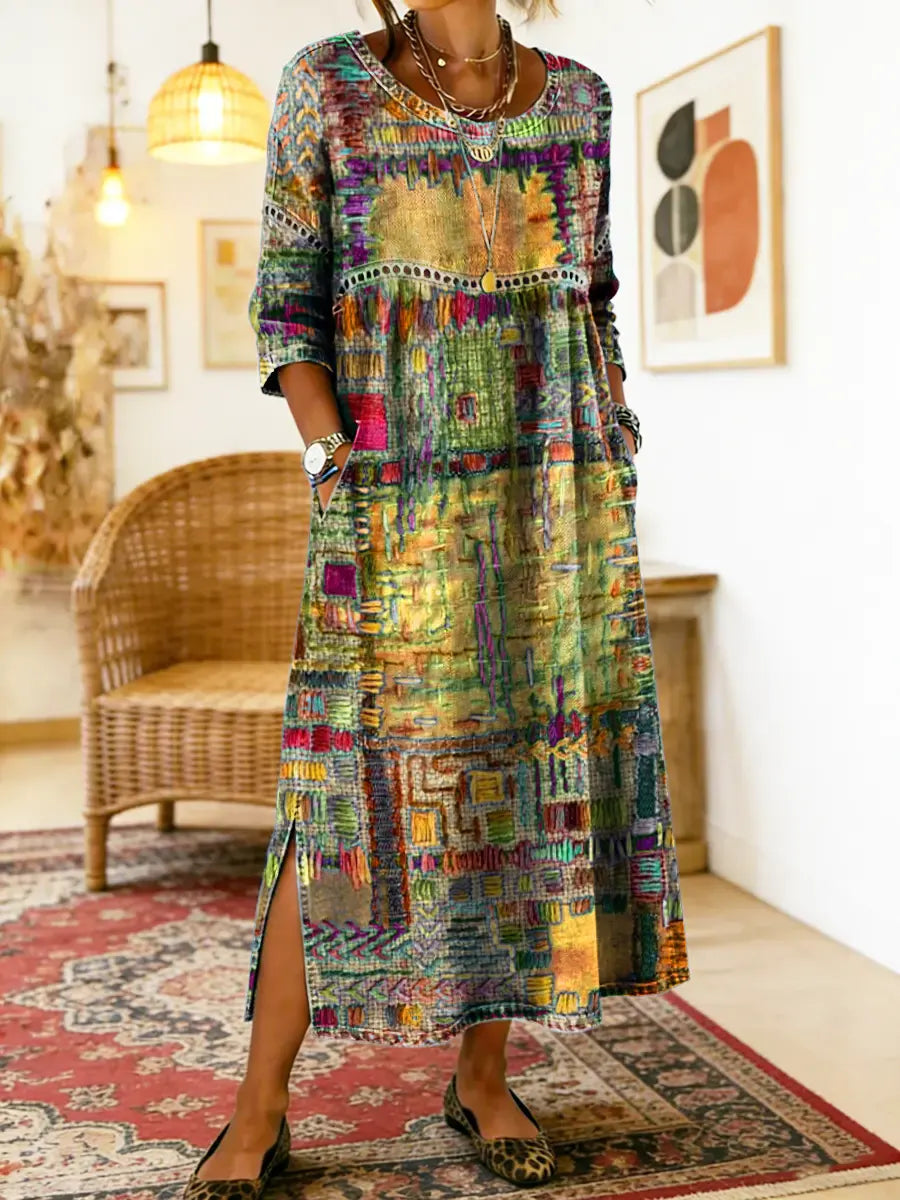Manuela | Dress with Ethnic Patchwork