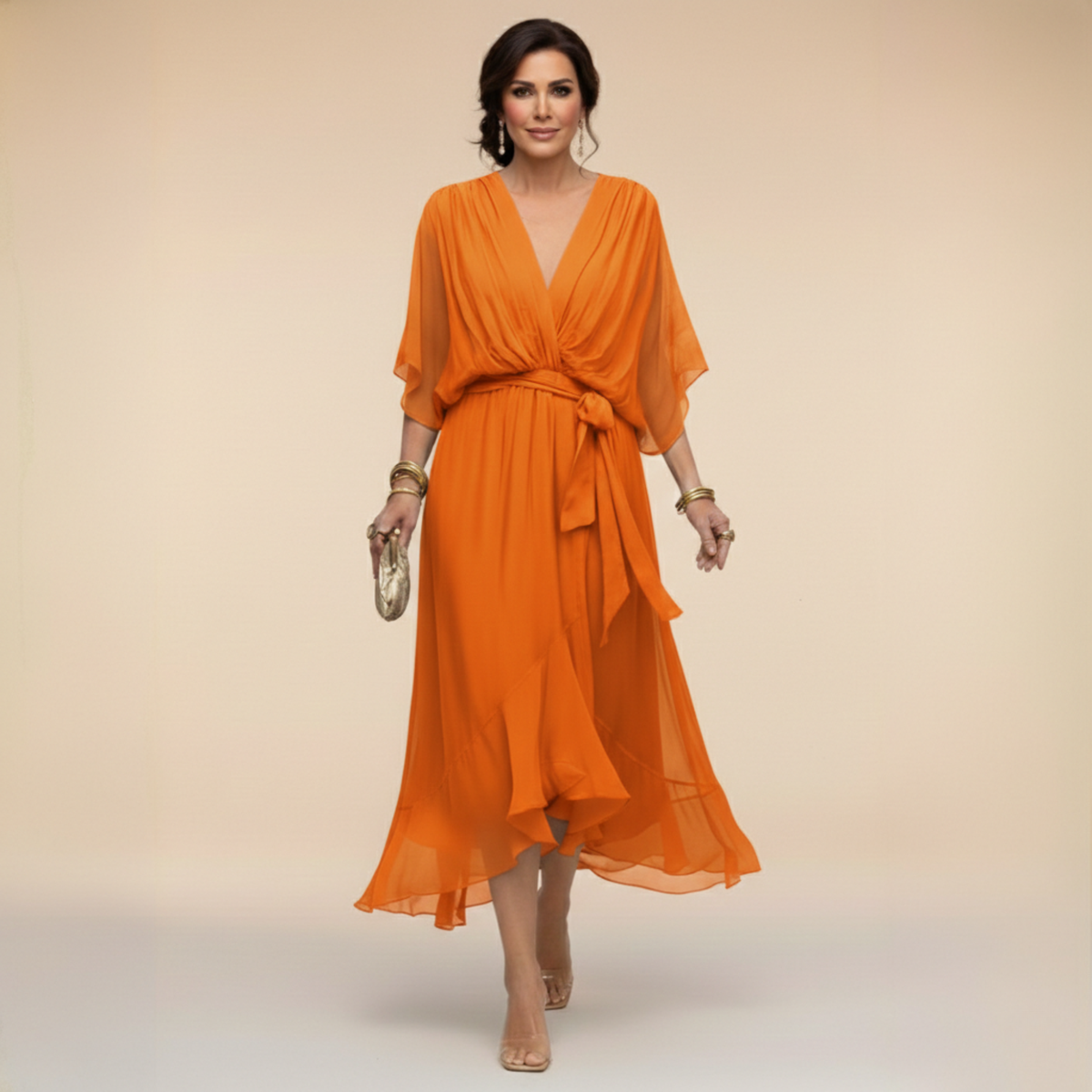 Marta™ | V-Neck Chiffon Dress