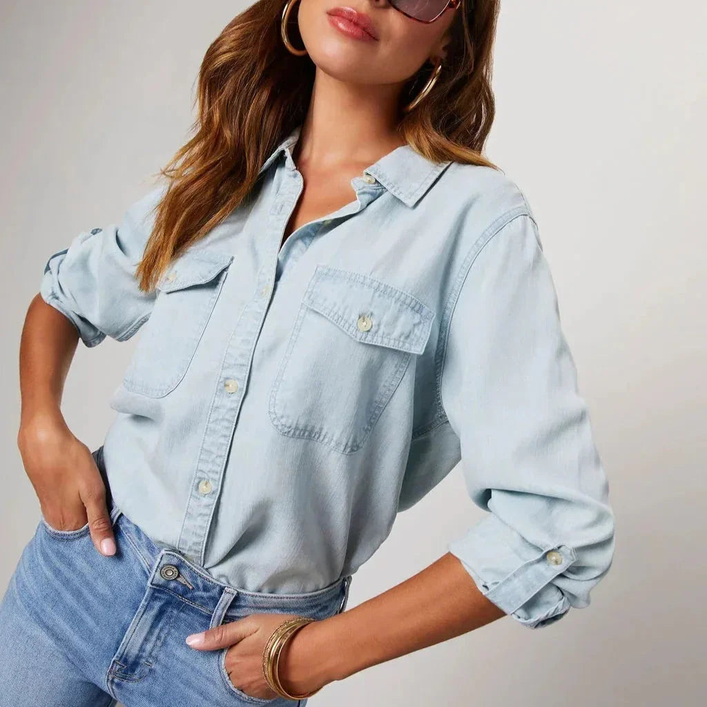 Aria Denim Button-Up