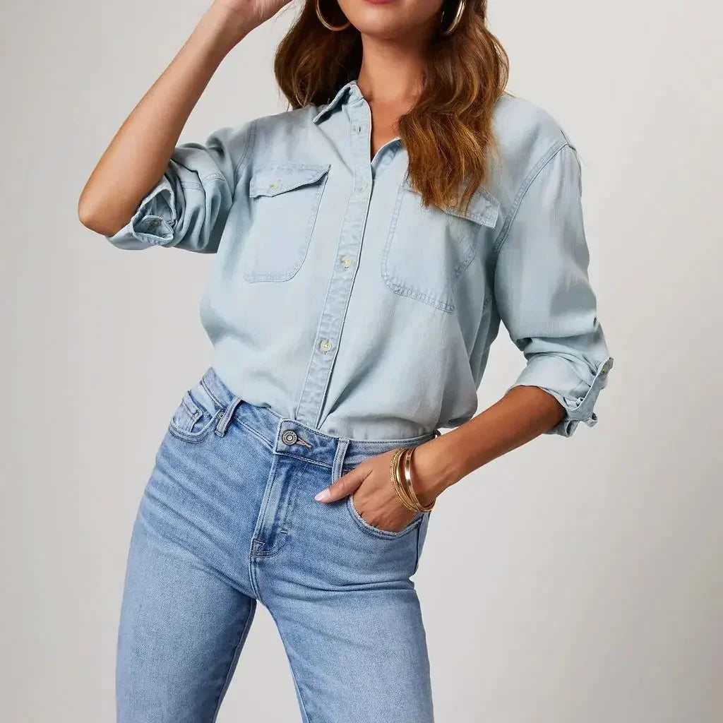 Aria Denim Button-Up