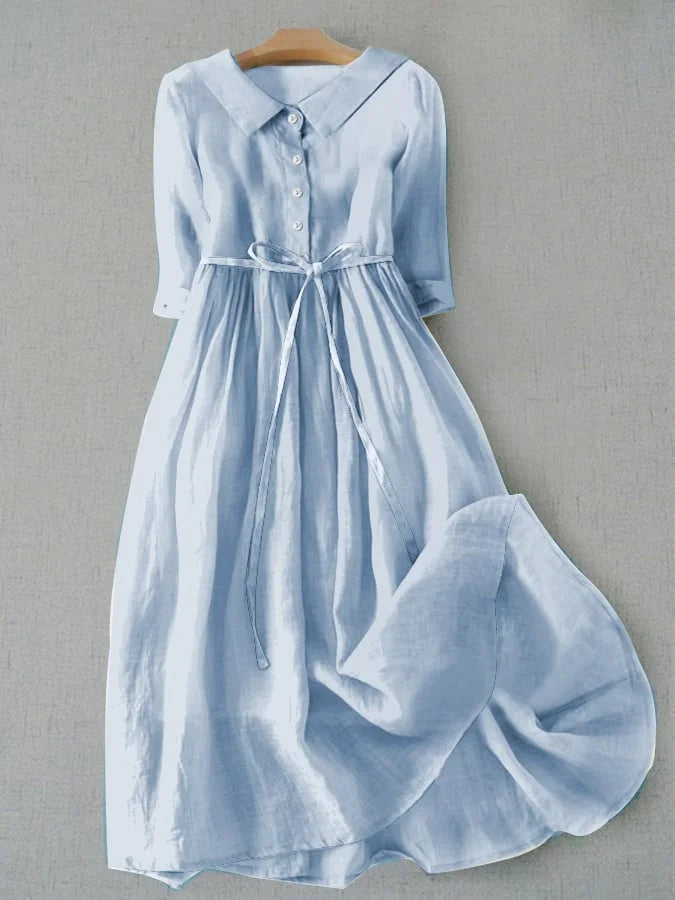 Zofia | Adjustable-Waist Summer Dress in Cotton-Linen Blend