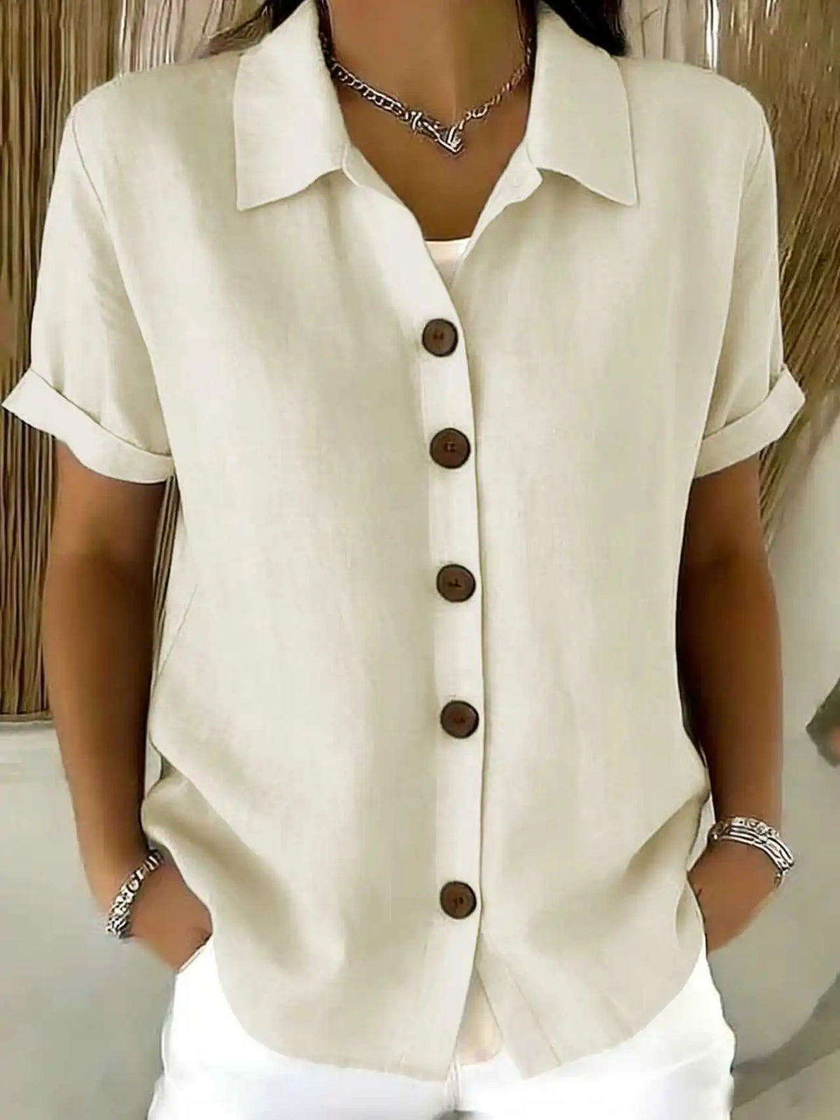 Lena Button Front Blouse