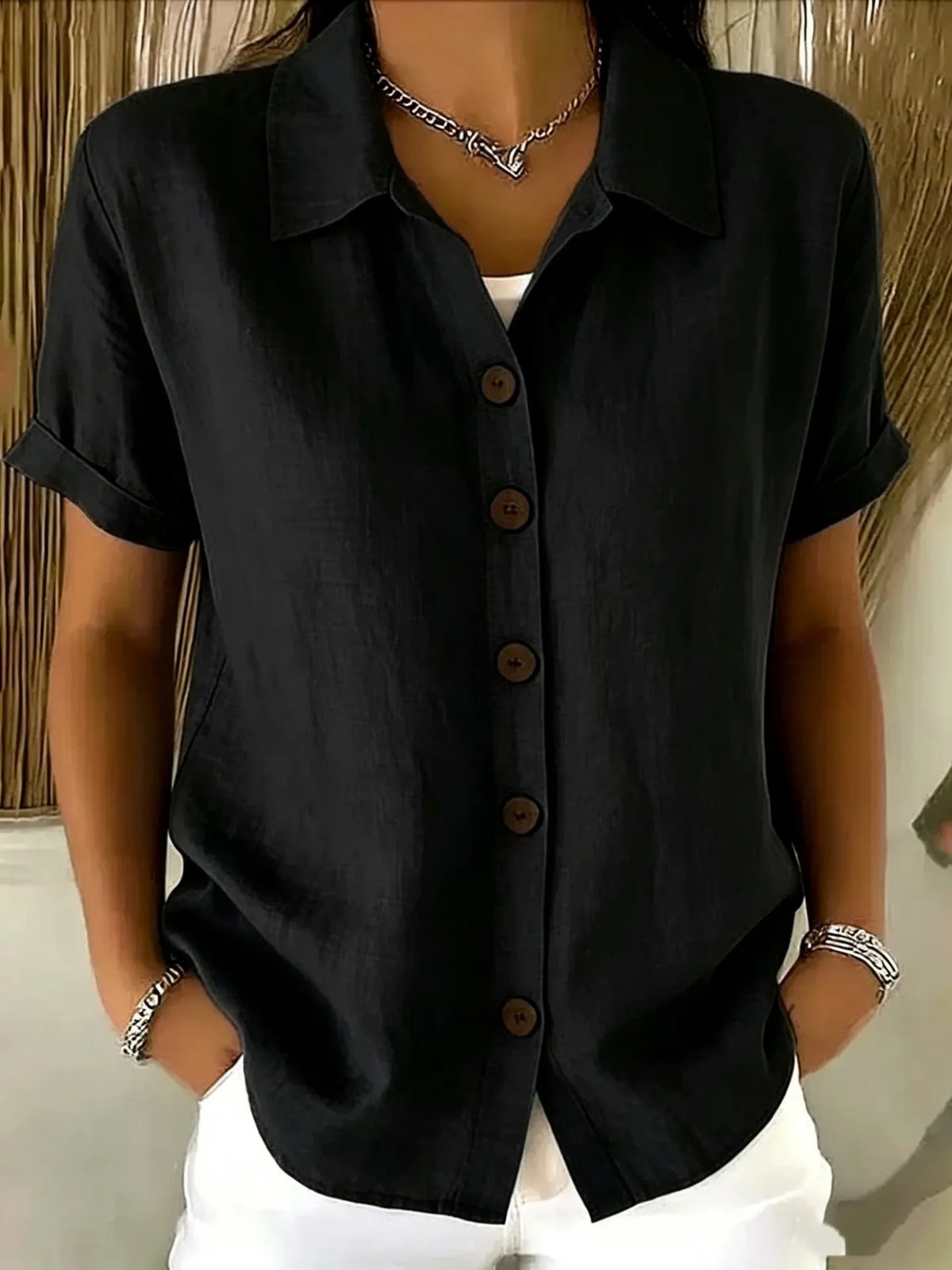Lena Button Front Blouse